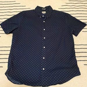 J.Crew - short sleeve- navy blue with dots